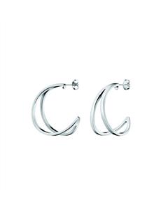 Outline Polished Stainless Steel Creole Earrings