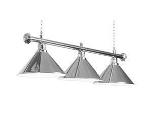 Premium Silver Rail with Silver Heavy Duty Shades Pool Table Light