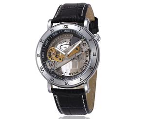 SHENHUA Watch Mens Watches Clock Men Automatic Skeleton Wrist Watch Gift Watch for Men-Black