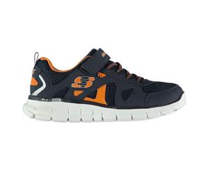 Skechers Kids Boys Vim Speed Trainers Sneakers Child Running Shoes - Navy/Orange