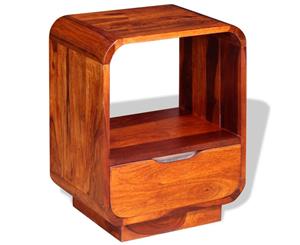 Solid Sheesham Wood Nightstand with Drawer 40x30x50cm Bedside Table