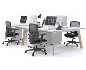 Switch - 4 Person Workstation Wood Imprint Frame [1200L x 800W] - white none
