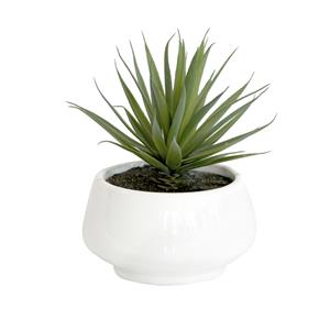 UN-REAL 21cm Artificial Yucca In White Pot