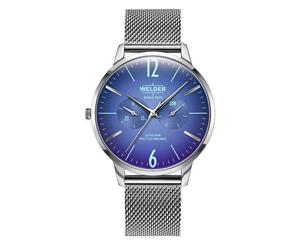Welder Men's Slim 42Mm Steel Bracelet & Case Quartz Blue Dial Watch Wwrs403