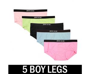 5 Mix Colour Pack Frank and Beans Underwear Womens Boyleg S M L XL XXL