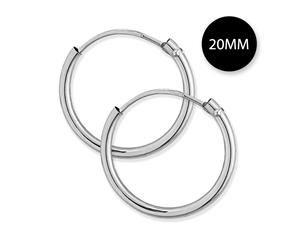 .925 Sterling Silver Basic Hoop Earrings-Silver