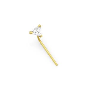 9ct Gold Crystal Triangle Nose Stud