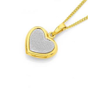 9ct Gold Stardust Glitter Heart Pendant