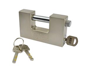 AB Tools Padlock Steel Security Shutter Lock Container Door 100mm Rotating Shackle TE722