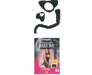 Adult Women's Kitty Cats Meow Instant Hens Night Costume Kit
