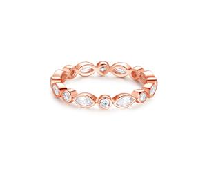 Alluring Brilliant Marquise Cut Ringin Sterling Silver Rose Gold Plated