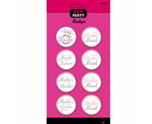 Amscan Bridal Party Novelty Badges (White/Pink) - SG9804