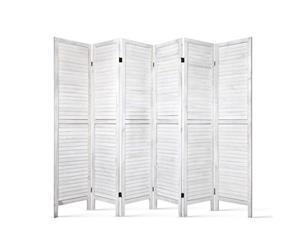 Artiss 6 Panel Room Divider Screen Bed Privacy Wood Foldable Stand Timber White