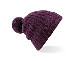 Beechfield Womens/Ladies Arosa Winter Bobble Beanie Hat (Plum) - RW4087