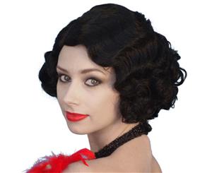 Black 1920s Flapper Wig - Short Curls