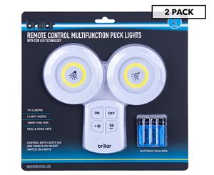 Brillar Remote Control Multifunction Puck Lights 2-Pack