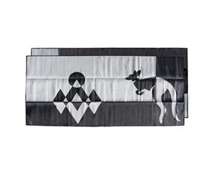 Caravan & Camping Mat | Kangaroo Design | RECYCLED Plastic Mat | Black & Grey 2.4 x 5m