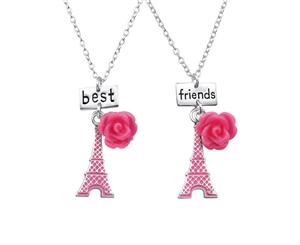 Children's Silver Eiffel Towers Best Friends Necklace Set