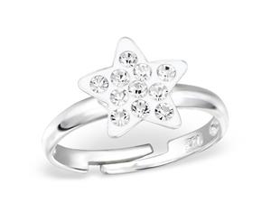 Children's Silver Star Ring with Crystals