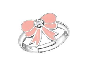 Children's Sterling Silver light Pink Bow Ring