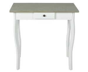 Console Table MDF White and Greyish Brown Coffee Dressing Desk Decor