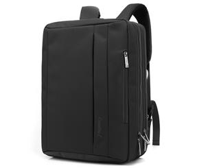 CoolBELL 17.3 Inches Convertible Laptop Messenger Bag Shoulder Bag Canvas Backpack-Black