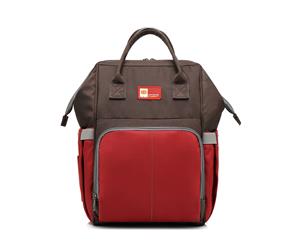 CoolBELL Unisex Multi-Purpose Diaper Bag Backpack-Coffee Red