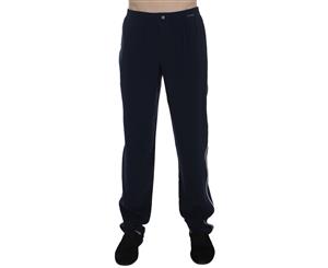 Dolce & Gabbana Navy Blue Silk Pajama Pants