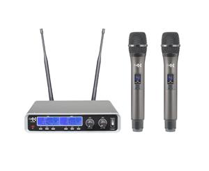 E-Lektron IU-2080HH digital 100 Channels tunable dynamic UHF wireless microphone system 2xHandheld Microphone System
