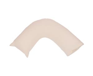 Easy Rest - Soft and Elegant 250TC Pure Cotton Percale Pillow Case (V- Shape) - Cream