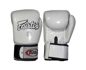 FAIRTEX-BGV1 Boxing Gloves Muay Thai MMA Sparring &quotTight Fit" - White