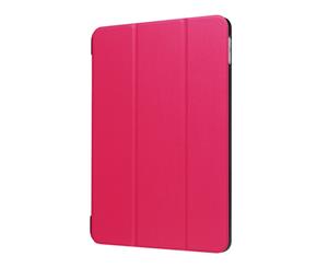 For iPad 20182017 9.7in CaseKarst Textured 3-fold Leather CoverMagenta