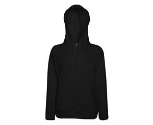 Fruit Of The Loom Ladies Fitted Lightweight Hooded Sweatshirt / Hoodie (240 Gsm) (Black) - BC2657