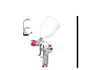 Gravity Feed HVLP Paint Spray Gun 1.4mm Nozzle Touch Up 600ml with Pot Stand Holder