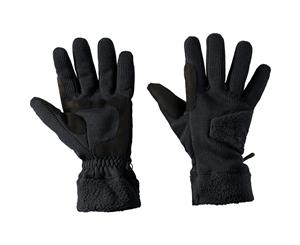 Jack Wolfskin Mens Castle Rock Warm Knitted Brushed Fleece Gloves - Black