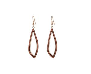 Jewelcity Sunkissed Womens/Ladies Wood Disc Earrings (Brown/Gold) - JW980