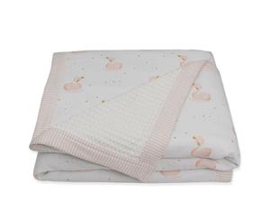 Living Textiles Cot Waffle Blanket Swan Princess