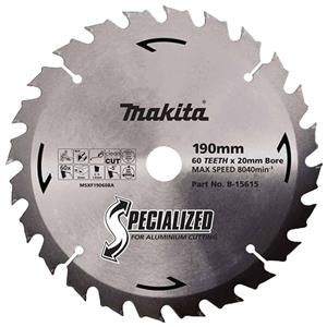 Makita 190mm 60T TCT Circular Saw Blade for Aluminium Cutting - Mitre Saws - SPECIALIZED