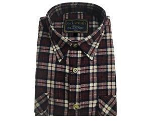 Men's Flannelette Shirt Check Vintage Long Sleeve - 197 (Full Placket)