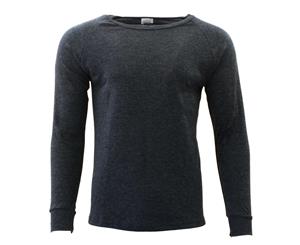 Men's Merino Wool Blend Long Sleeve Thermal Top Underwear S-2XL - Men's Top - Black