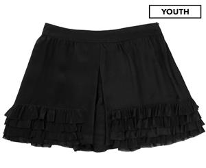 Moschino Girls' Pleated Ruffle Skirt - Black