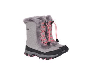 Mountain Warehouse Girls Isotherm Ohio Youth Waterproof Lightweight Snow Boots - Light Grey
