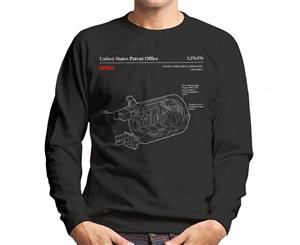NASA European Research Laboratory Columbus Blueprint Men's Sweatshirt - Black