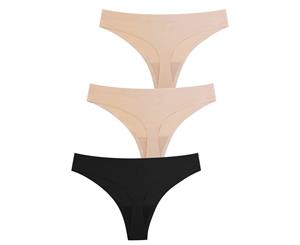 Naked Thong 3 Pack - 2 Nude 1 Black