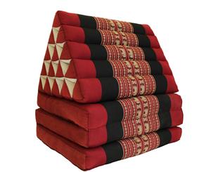New Jumbo Size Thai Triangle Cushion Fold Out Mattress Day Bed THREE FOLDS Red E