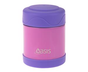 Oasis Kids Food Jar Stainless Steel 300ml - Pink with Purple Lid