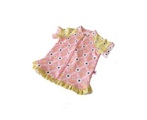Oobi Girls' Short Sleeved Rashie Pink Diamond Flower (Rash Vest)