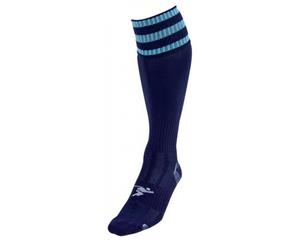 PT 3 Stripe Pro Football Socks Boys Navy/Sky