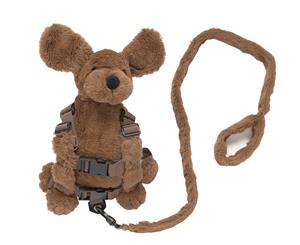 Playette 2-in-1 Fluffy Dog Buddy Harness - Brown