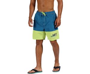 Regatta Mens Bratchmar III Quick Dry Adjustable Swim Shorts - SeaBl/LimePc